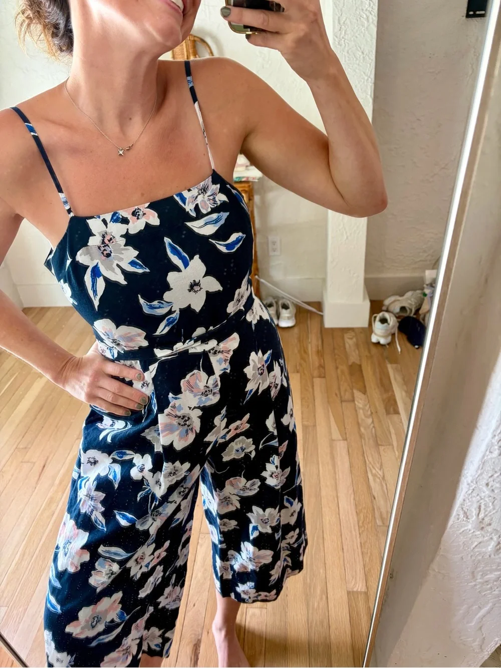 Banana Republic Linen Blend Floral Wide Leg Jumpsuit | Size 2